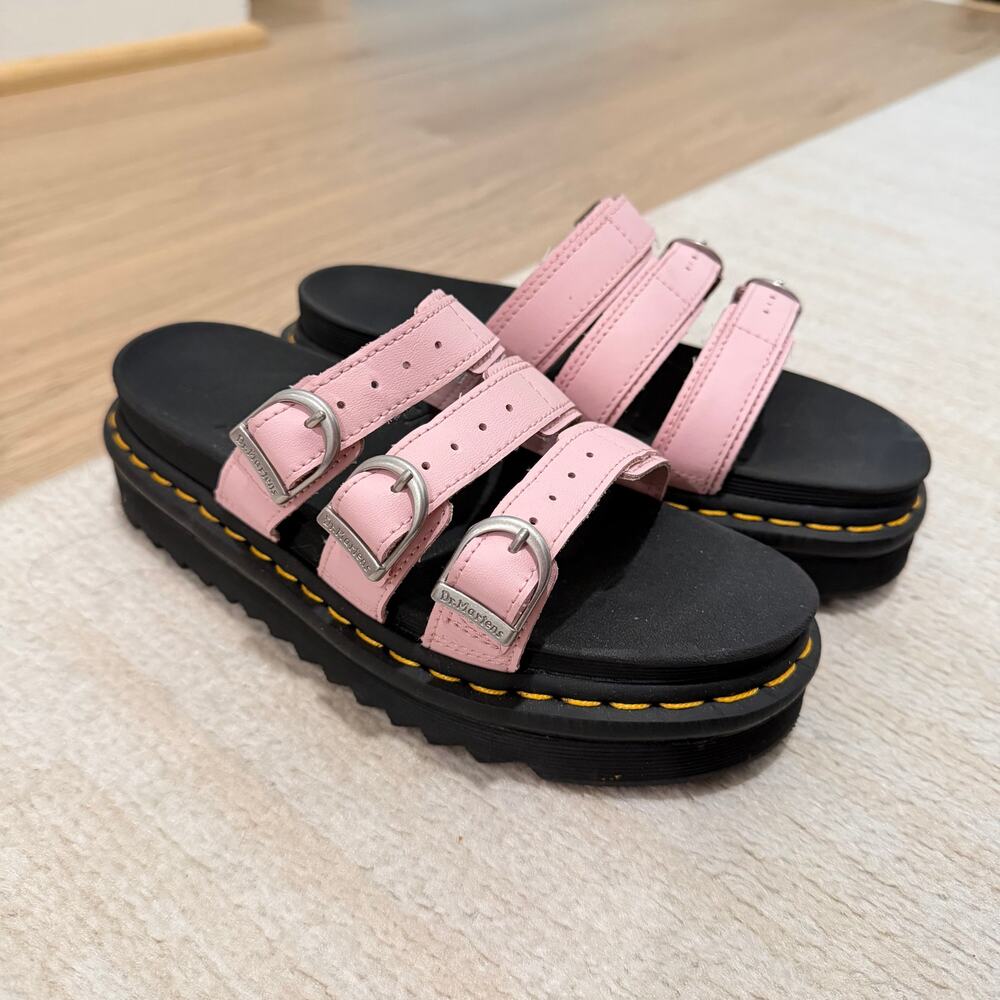 Dr. Martens Blaire Slide Leather Sandals in Pink Size EU 37 (US 6)